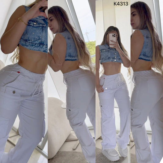 JEANS JOGGER BLANCO K4313 ♥️ENVIO GRATIS ♥️