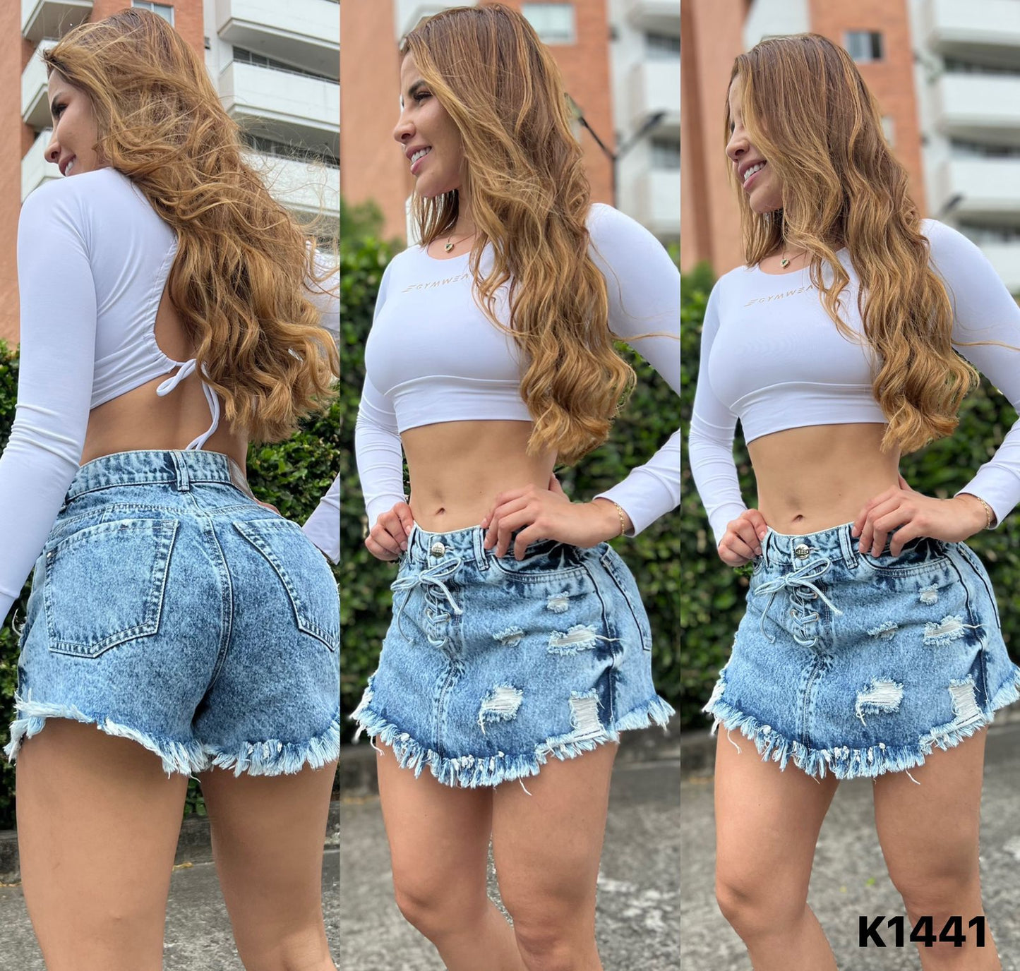 FALDA SHORT TRENZADA K1441 🌸 ♥️ENVIO GRATIS ♥️