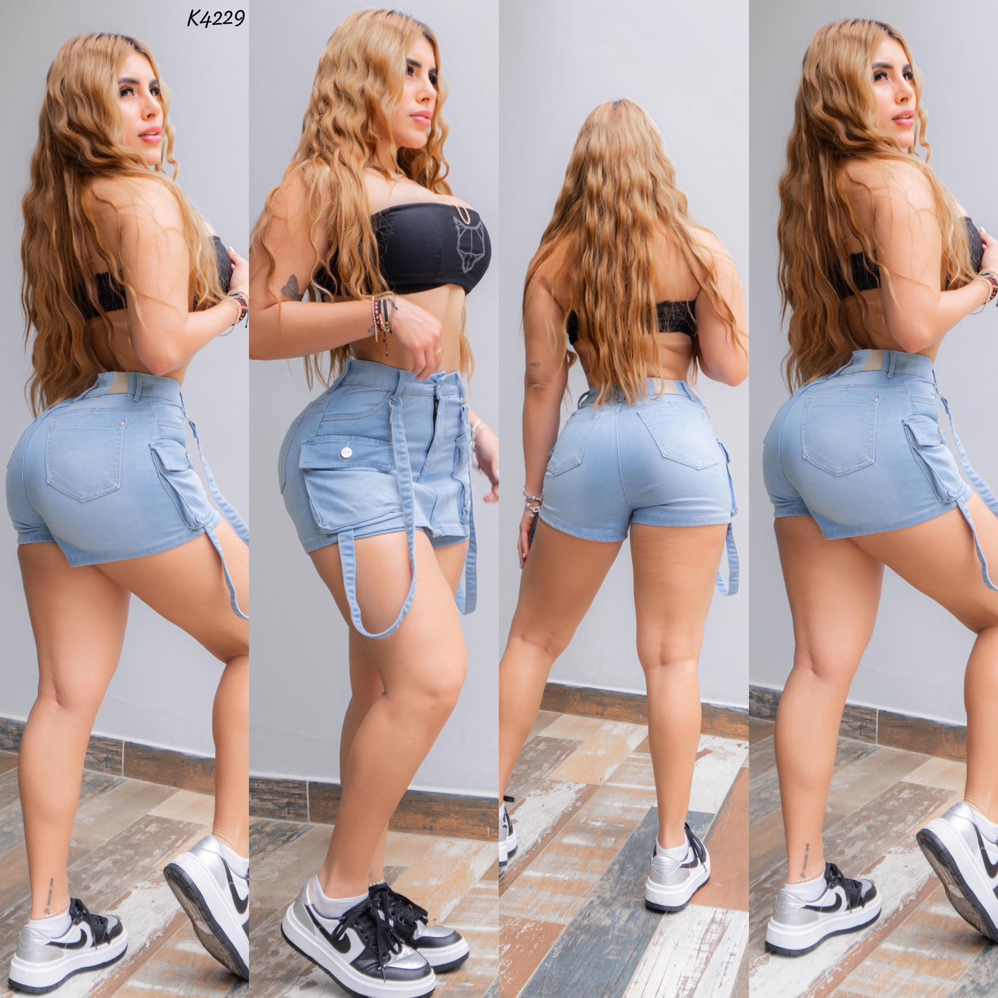 FALDA SHORT CARGO STRECH K4229 ♥️ENVIO GRATIS ♥️