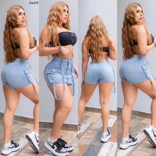 FALDA SHORT CARGO STRECH K4229 ♥️ENVIO GRATIS ♥️