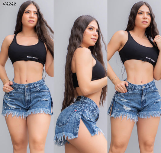 SHORT TIRO ALTO K4242 ♥️ENVÍO GRATIS ♥️