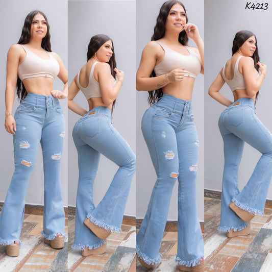 JEANS STRECHT BOTA CAMPANA K4213❤ENVIO GRATIS ❤