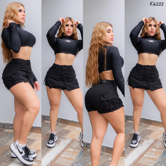 FALDA SHORT  DRIL STRECH K4222 ❤ENVIO GRATIS ❤