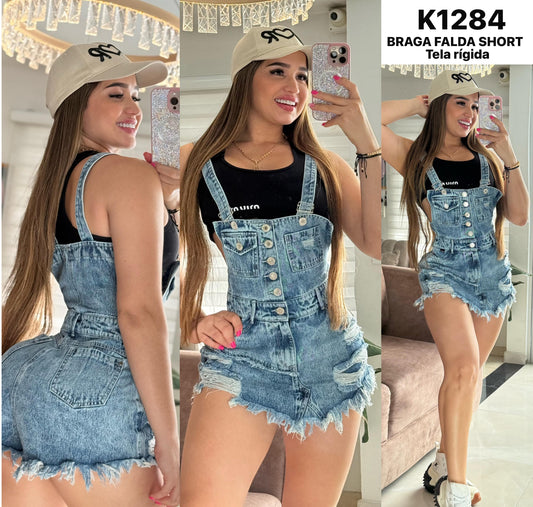 BRAGA FALDA SHORT CON PEDRERIA  K1284 ♥️ENVIO GRATIS♥️
