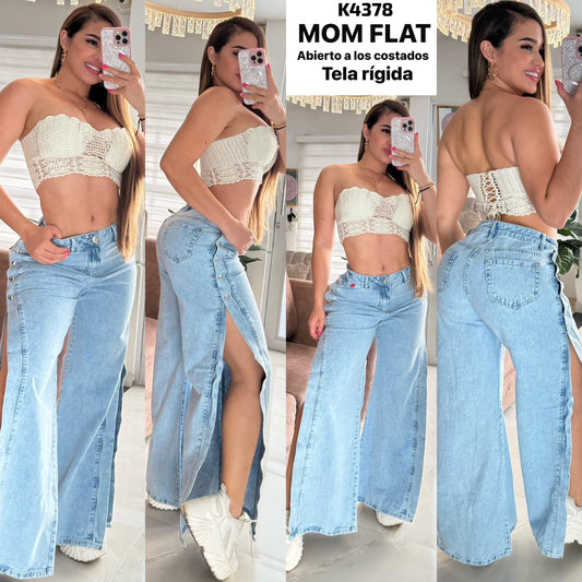 PANTALÓN MOM FLAT  EN TENDENCIA K4378♥️ENVIO GRATIS ♥️