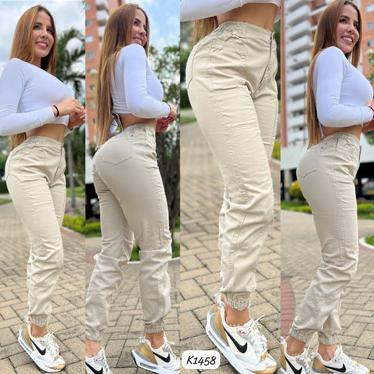 PANTALON CARGO CAQUI EN DRILL REF K1458 ♥️ENVIO GRATIS ♥️