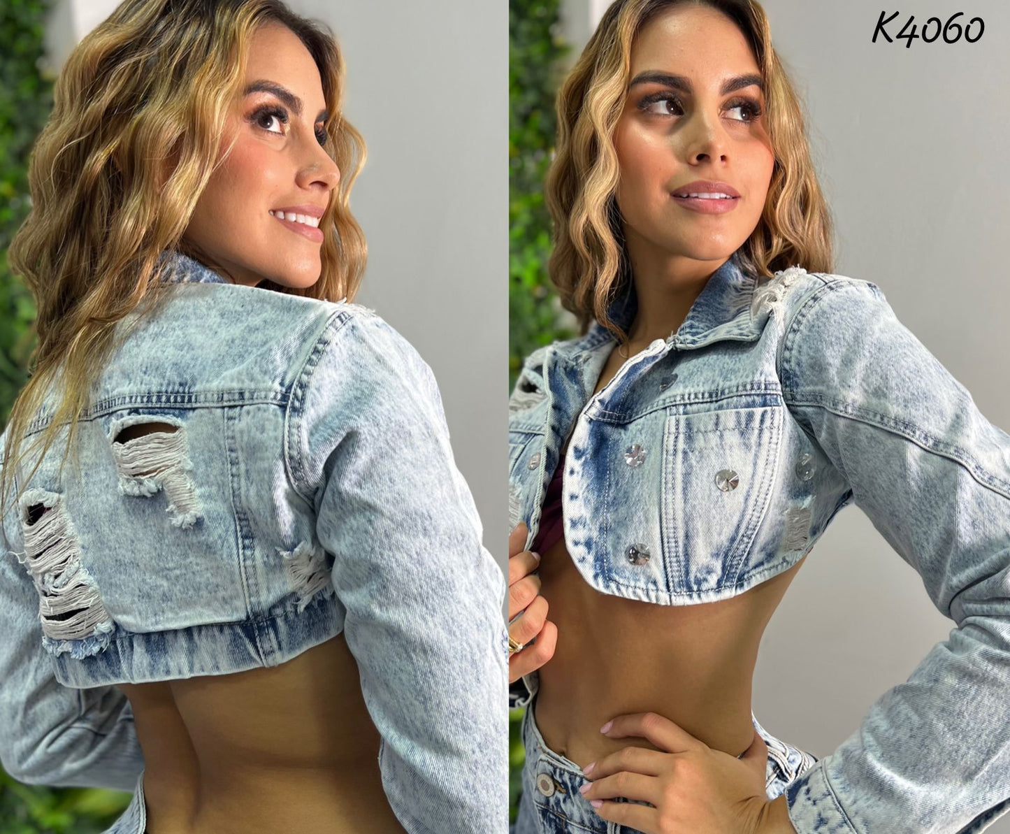 CHAQUETA CON PEDRERÍA K4068⭐ ♥️ENVÍO GRATIS♥️