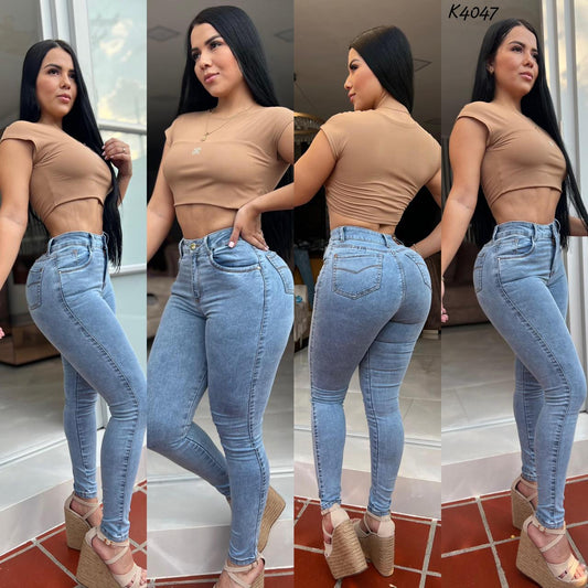 JEANS   STRECH  LEVANTACOLA K4047 🔥 ENVIO GRATIS♥️