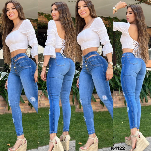 JEANS  SKINNY LEVANTACOLA K4122🔥 ENVIO GRATIS