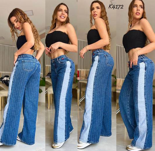 PANTALÓN MOM FLAT TELA EN TENDENCIA REF K4172 ♥️ENVIO GRATIS ♥️