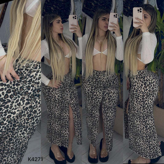 FALDA LARGA STRECH K4271 ♥️ENVIO GRATIS♥️